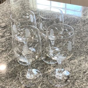 Set of 4 Princess House Heritage lead crystal Goblets 7” tall